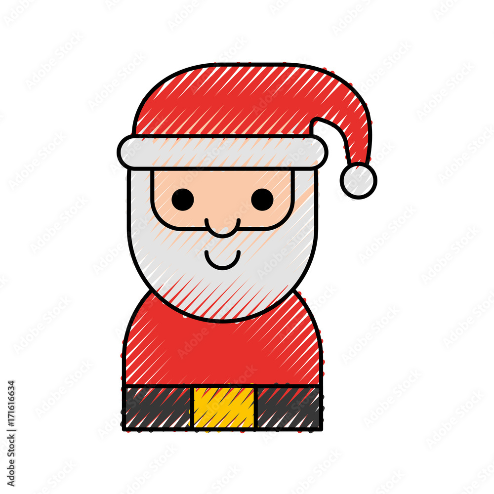 santa claus christmas cartoon character with hat and beard vector  illustration Stock Vector | Adobe Stock