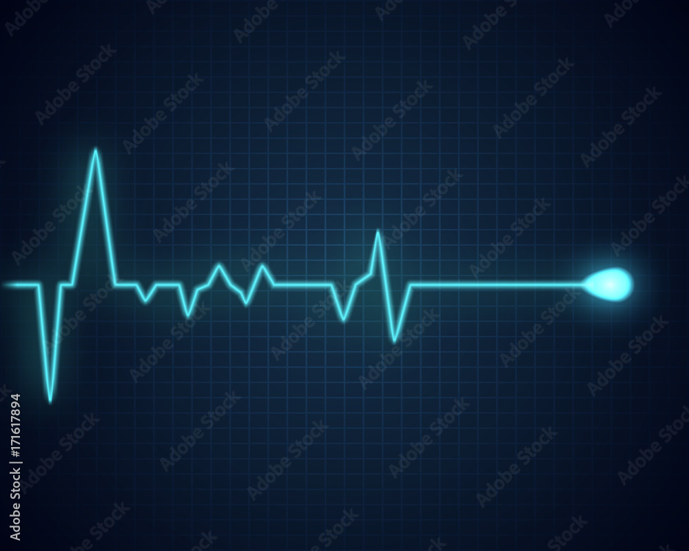 Naklejka premium Pulse graphic. Medical background with heart cardiogram. Vector background.