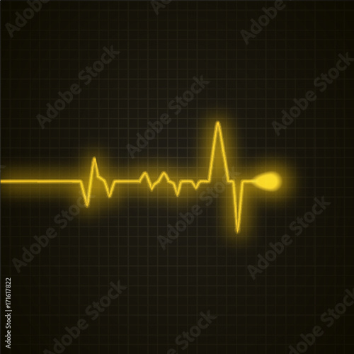 Medical background with heart cardiogram. Heart pulse isolated. Vector background.