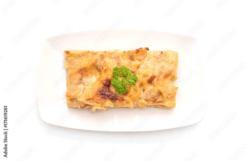 baked penne pasta with cheese and ham