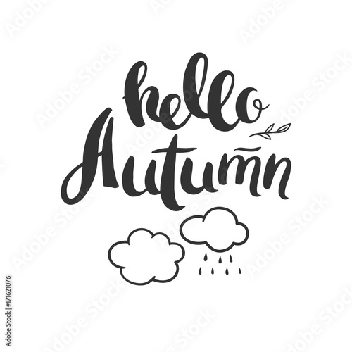 hello autumn lettering