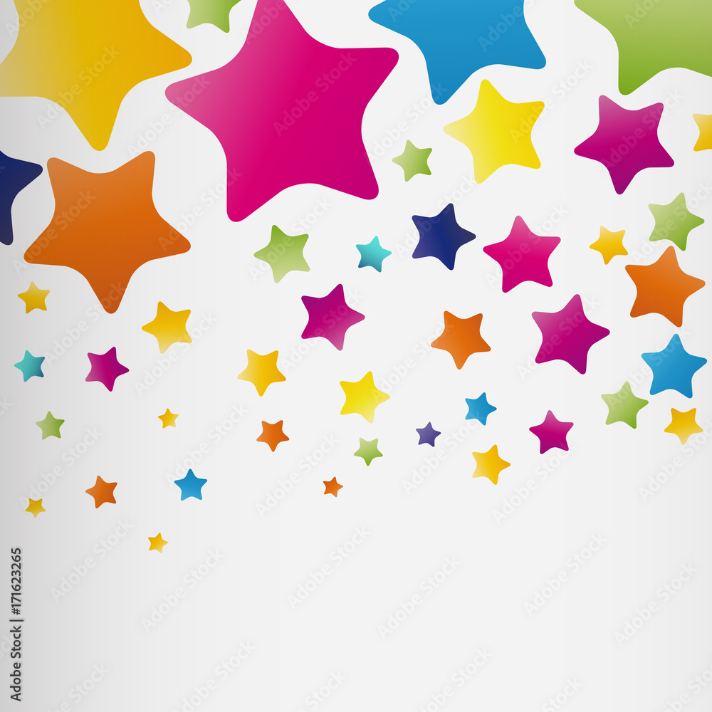 Obraz premium Stars background, abstract design pattern, colorful elements on a white background.