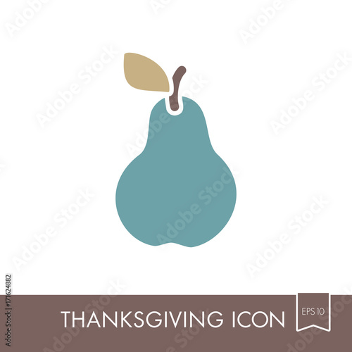 Pear icon. Harvest. Thanksgiving vector