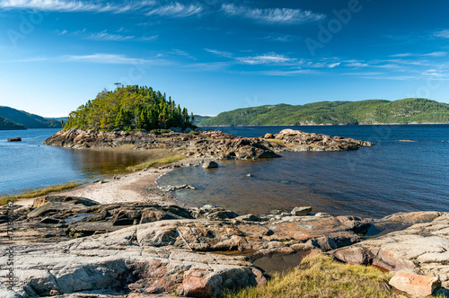 A tombolo was formed on the Saguenay Fjord, in Petit-Saguenay area photo