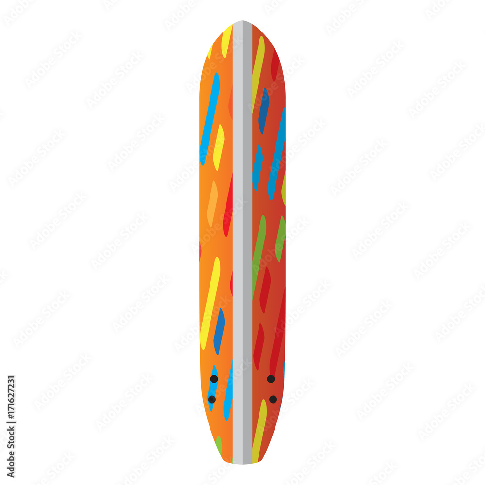 Isolated surfboard on a white background, Vector illustration Isolated surfboard on a white background, Vector illustration