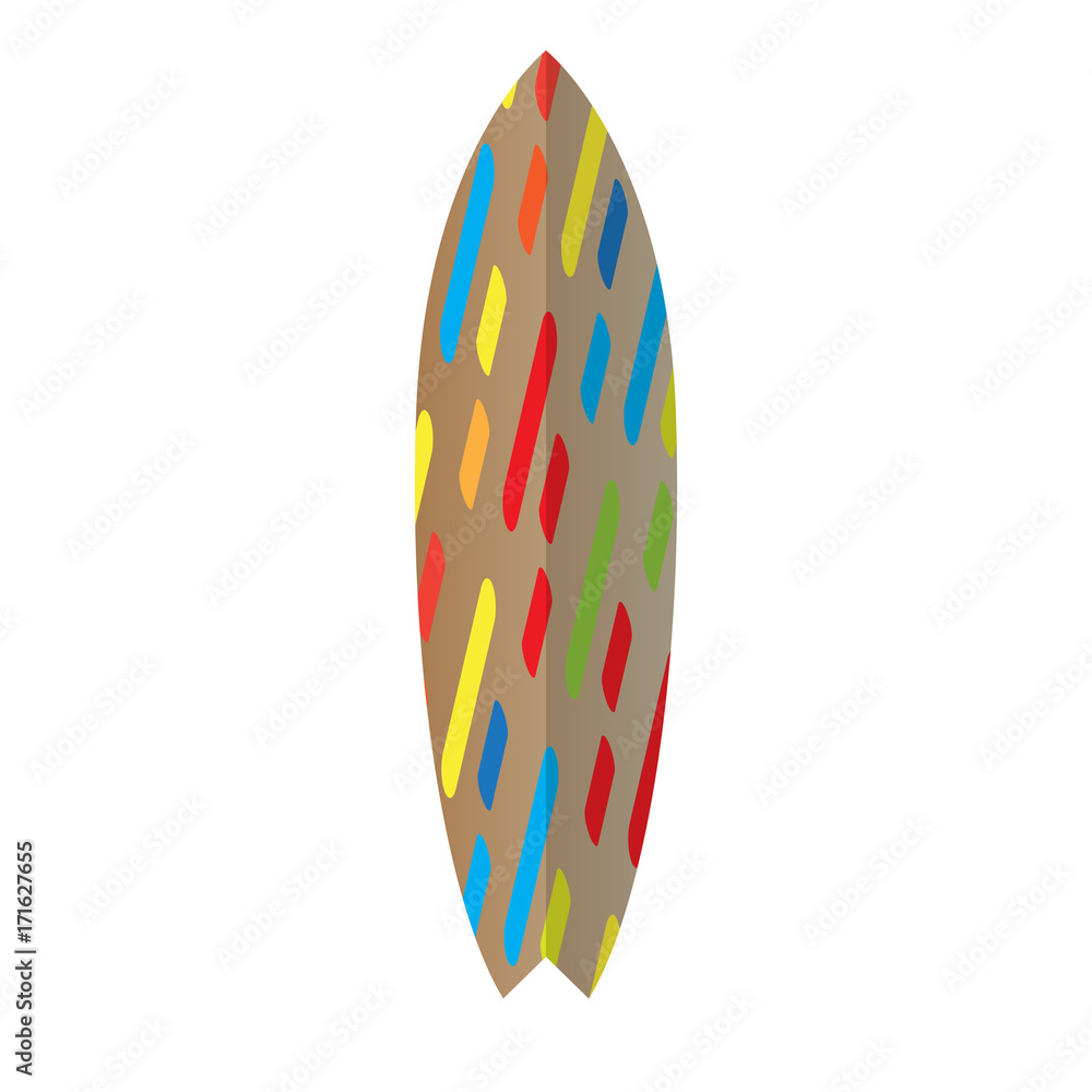 Isolated surfboard on a white background, Vector illustration Isolated surfboard on a white background, Vector illustration