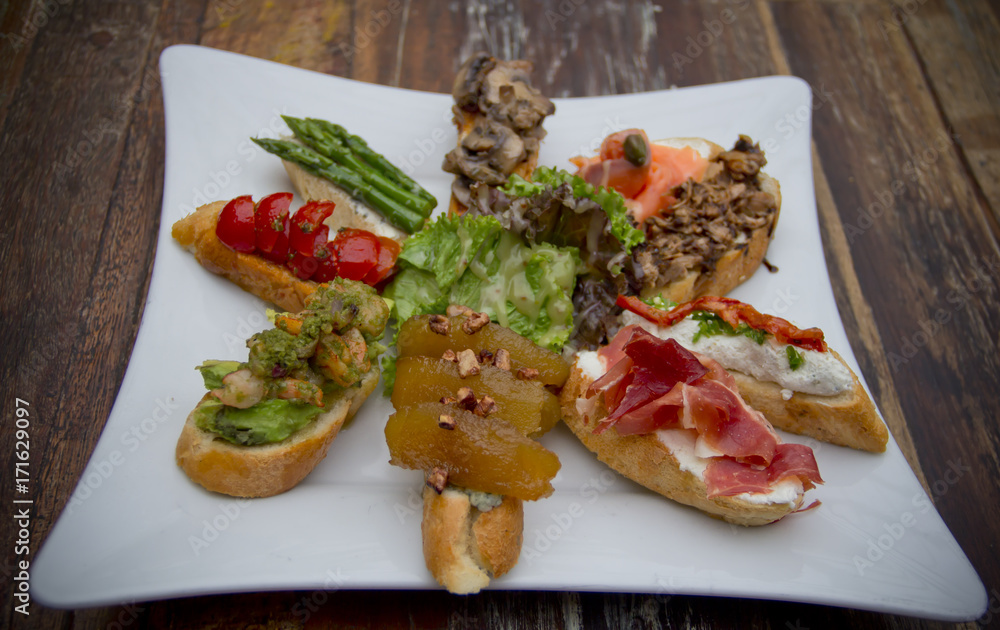 Spanish tapas assortment Spanish tapas assortment