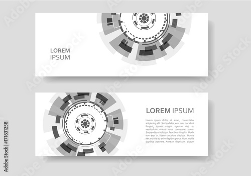 Brochure with abstract round background. Technology and industry design