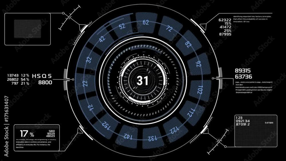 Beautiful Futuristic HUD. Numbers and Code Running. Target Scanner with Radar Rotation. Head-up Display Computer Data. High Tech Concept Element. Full HD 1920x1080. Beautiful Futuristic HUD. Numbers and Code Running. Target Scanner with Radar Rotation. Head-up Display Computer Data. High Tech Concept Element. Full HD 1920x1080.
