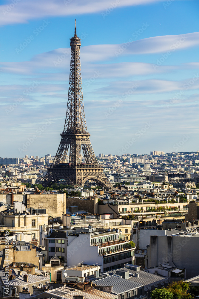 Paris cityscape with Eiffel Tower. Paris, France