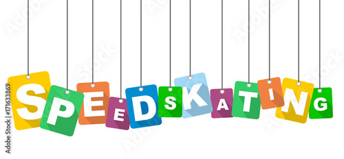 Colorful vector flat design background speedskating. It is well adapted for web design.