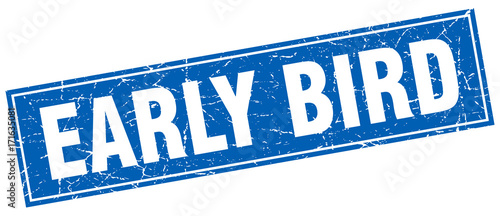 early bird square stamp