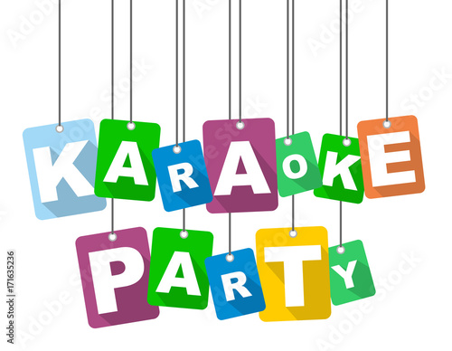 Colorful vector flat design background karaoke party. It is well adapted for web design.