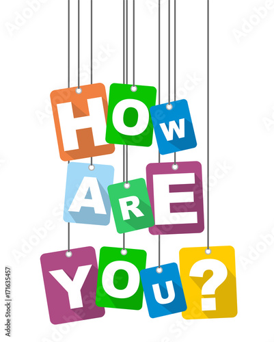 Colorful vector flat design background how are you. It is well adapted for web design.