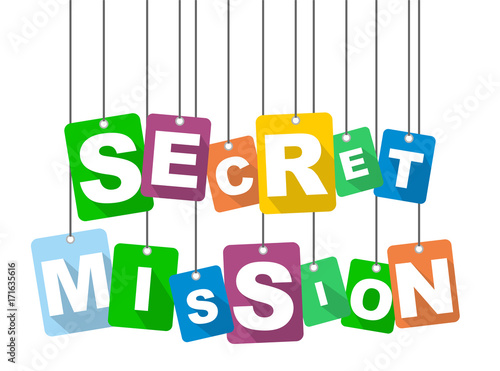 Colorful vector flat design background secret mission. It is well adapted for web design.