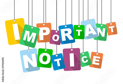 Colorful vector flat design background important notice. It is well adapted for web design.