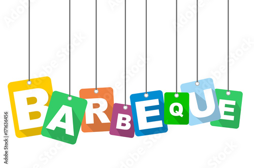 Colorful vector flat design background barbeque. It is well adapted for web design.