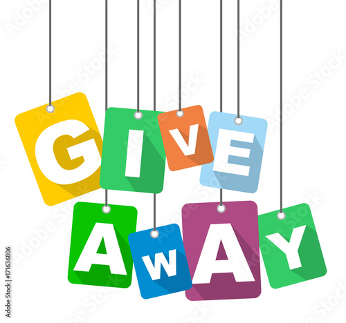 Colorful vector flat design background give away. It is well adapted for web design.