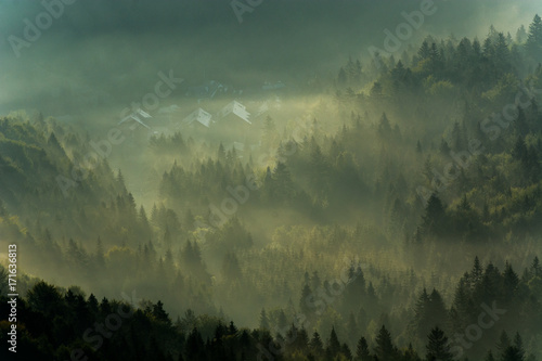 Wschód słońca ,Jaworzyna Krynicka,Beskid Sądecki,małopolska.