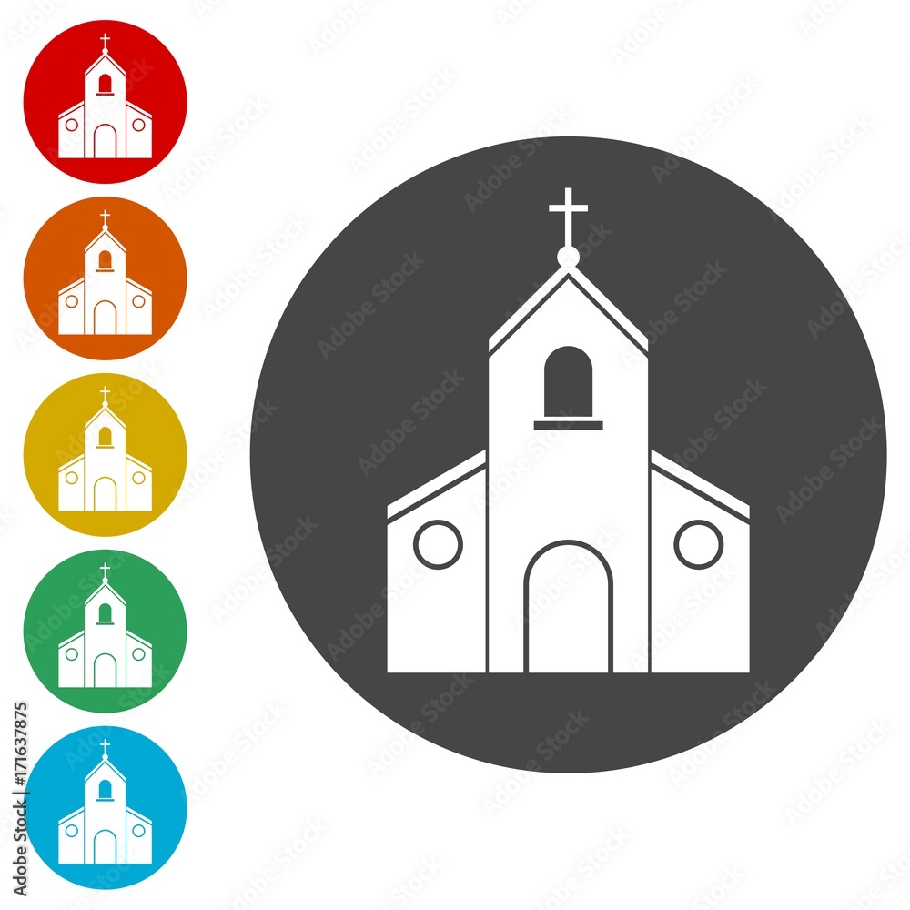 Church Icons set Flat Graphic Design - Illustration 