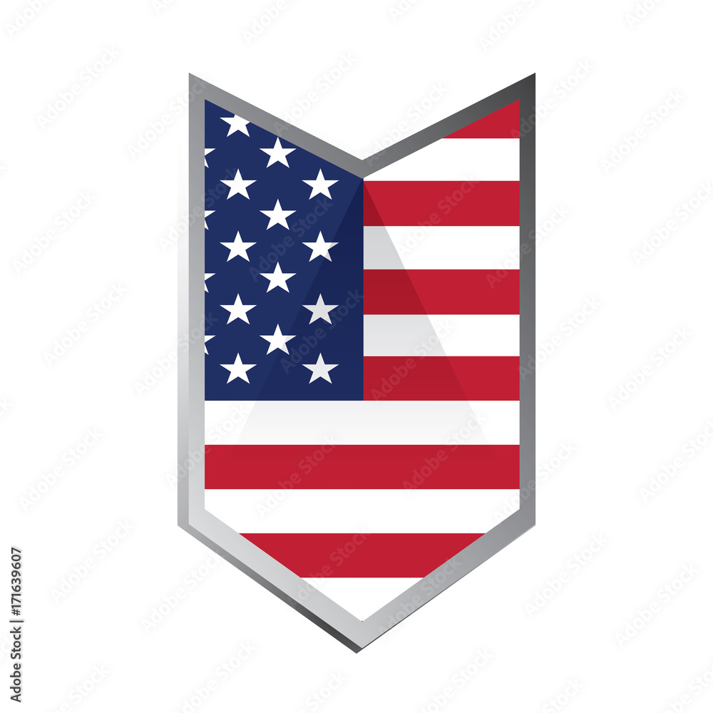 Isolated american badge on a white background, Vector illustration Isolated american badge on a white background, Vector illustration