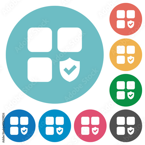 Protected component flat round icons