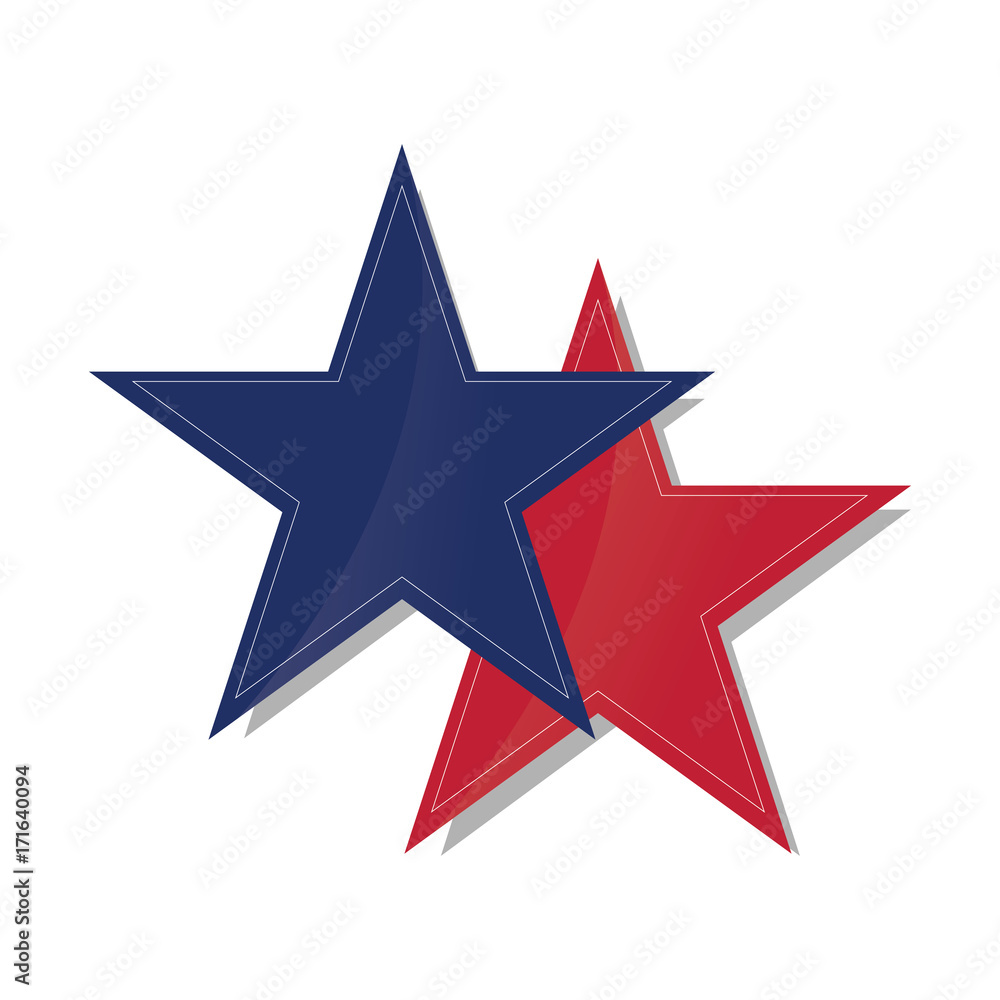 Pair of colored american stars on a white background, Vector illustration Pair of colored american stars on a white background, Vector illustration