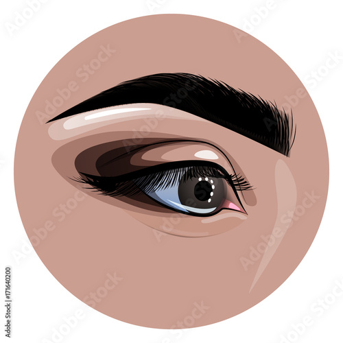 Beautiful painted female eye and eyebrow for fashion design