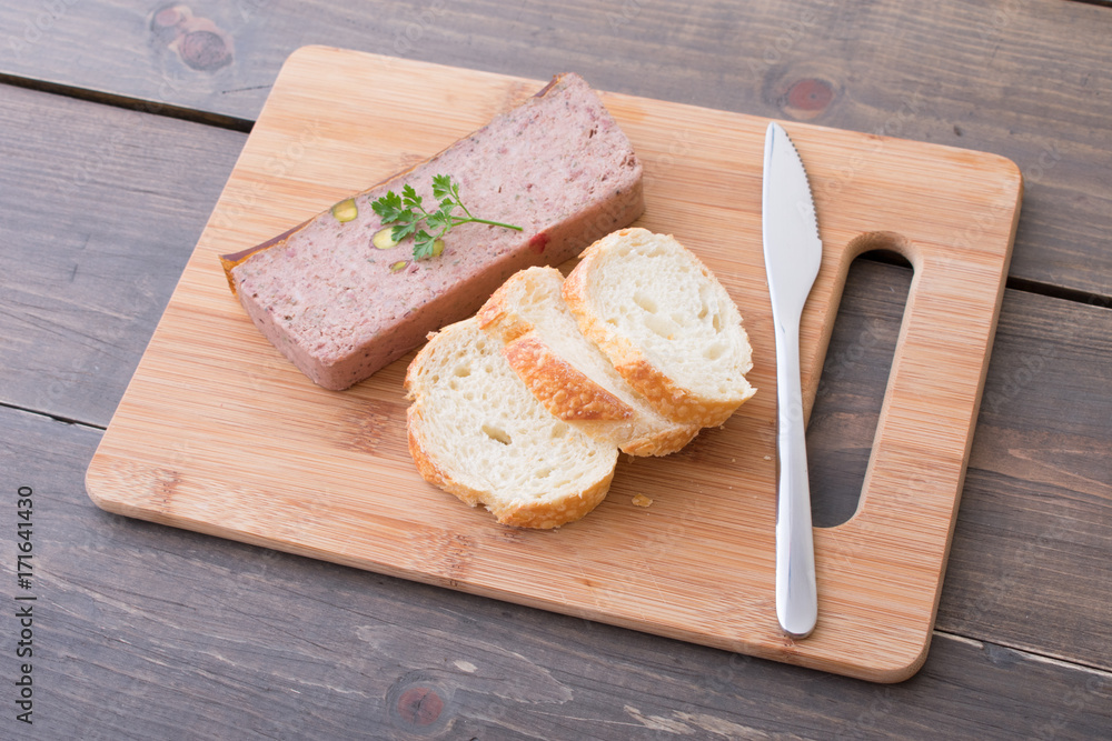 german country pate with baguette