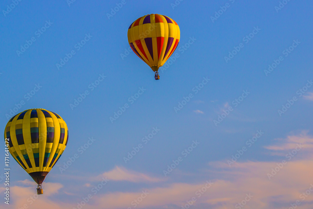 Two Hot Air Balloons In Early Morning Two Hot Air Balloons In Early Morning