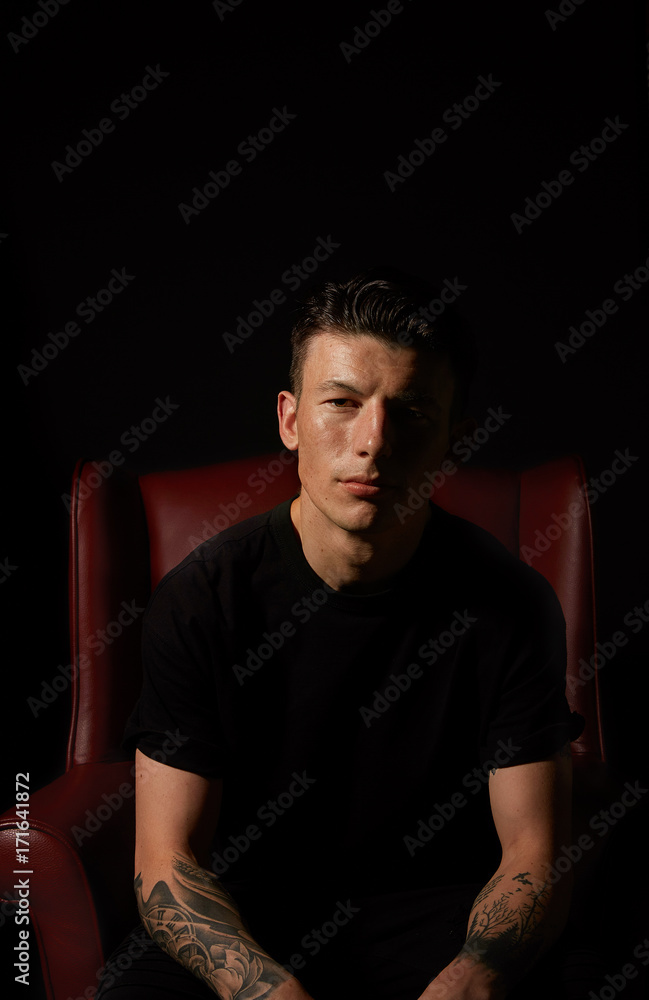 Young Male Model Posign . Fashion Young Male Model Posign . Fashion