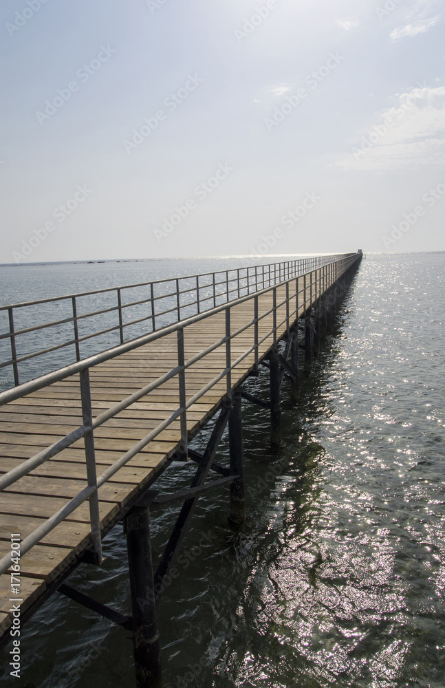 Fototapeta premium The pier leaving far into the sea