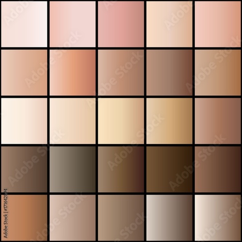 set of skin gradient. collection gradients for fashion and beauty design. Vector illustration.