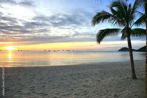 Fototapeta Naklejka Na Ścianę i Meble -   The Sunset at Bai Khem Beach is one of the most beautiful beaches in Phu Quoc Island, vietnam