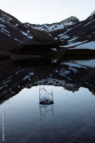 splash at mountain lake