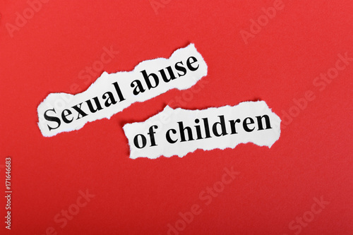 Sexual abuse of children. Word sexual abuse of children on a piece of paper. Concept Image.