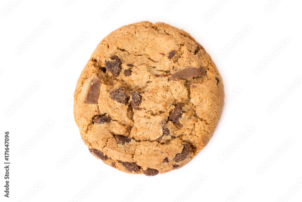 Chocolate chip cookie isolated on white background. Chocolate chip cookie isolated on white background.