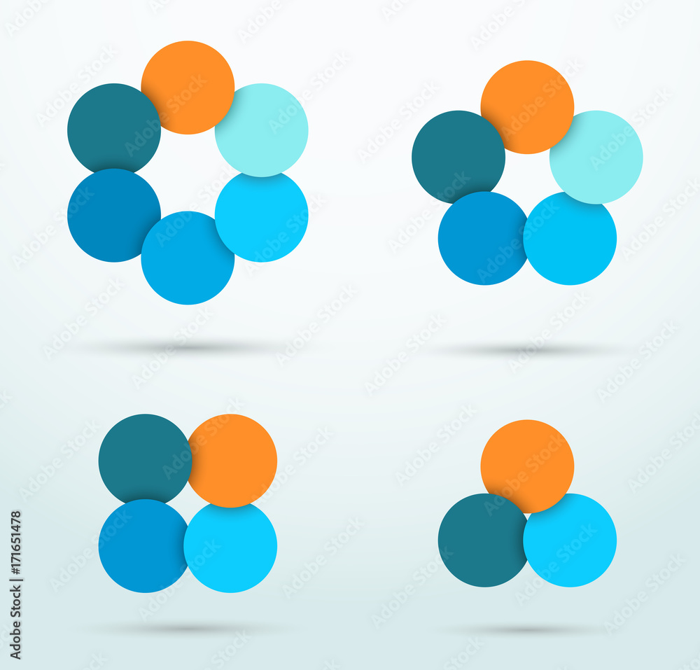 Infographic Circle Segments Linked Template Set