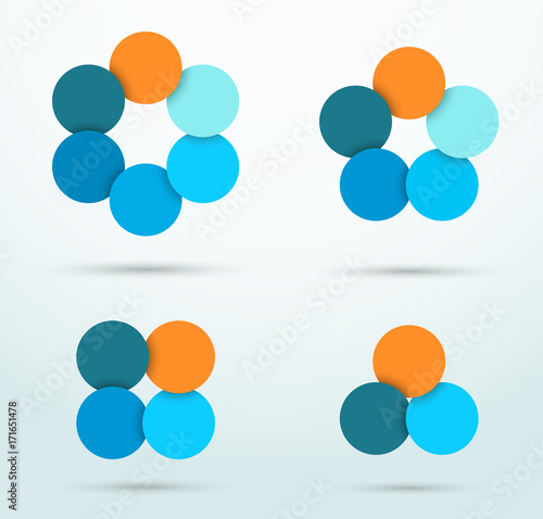 Infographic Circle Segments Linked Template Set