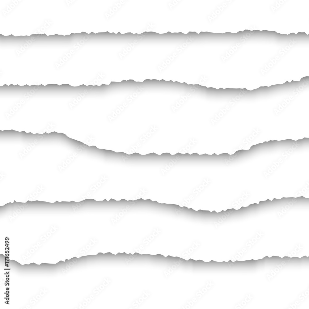 set of Realistic vector torn paper with ripped edges set of Realistic vector torn paper with ripped edges