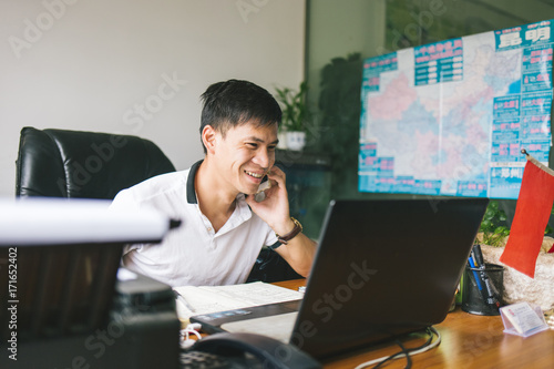 young man is in business negotiations