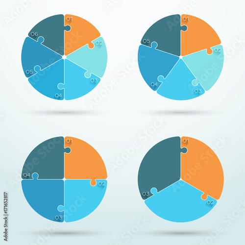 Infographic Business Puzzle Connected Cycle Diagram A