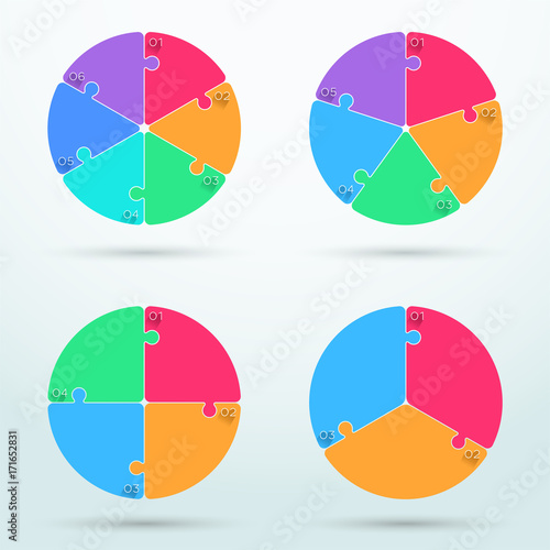 Infographic Business Puzzle Connected Cycle Diagram B