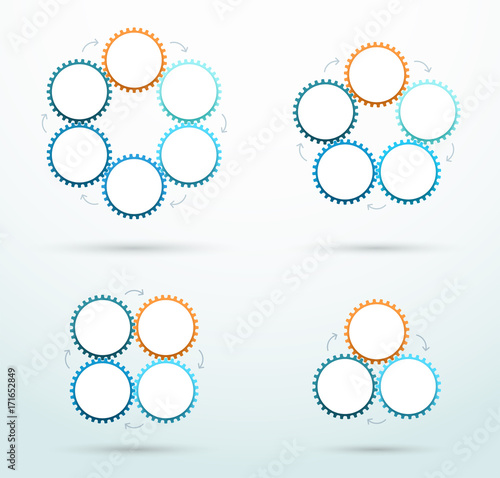 Infographic Business Metaphor Linked Cog Cycles A