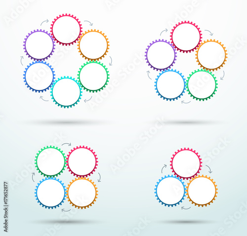 Infographic Business Metaphor Linked Cog Cycles B