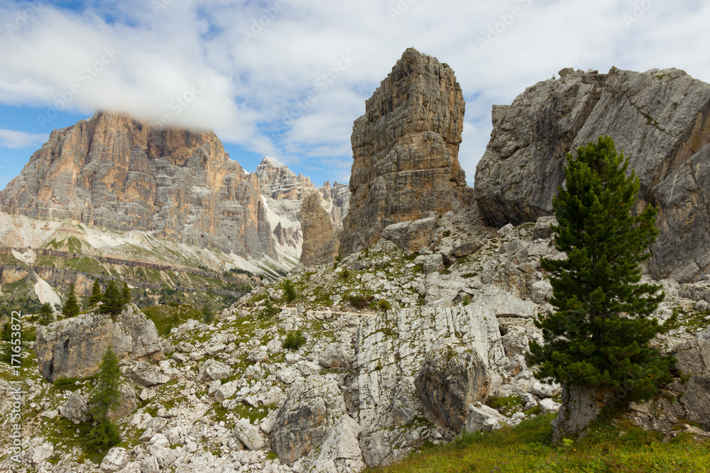 Cinque Torri cliffs, Five Towers , Dolomites, Italy Cinque Torri cliffs, Five Towers , Dolomites, Italy