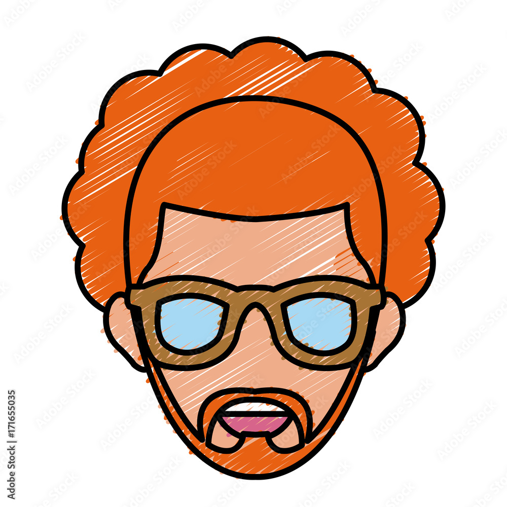 Man smiling cartoon icon vector illustration graphic design