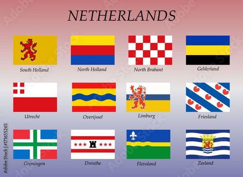 all flags of provincies of netherlands