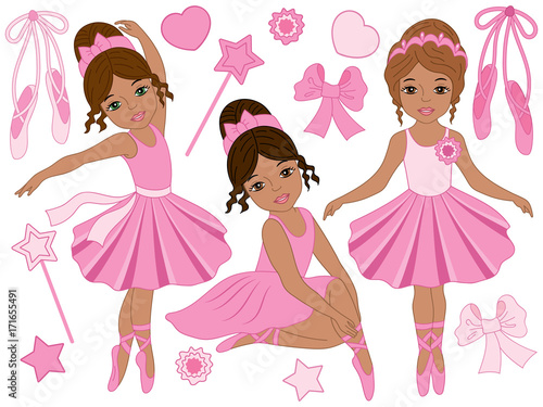 Vector Ballerinas Set. Vector ballet