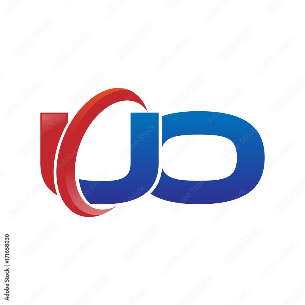 modern vector initial letters logo swoosh uo red blue modern vector initial letters logo swoosh uo red blue